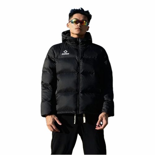 准者运动羽绒服男子短款冬季新款户外防风保暖连帽外套潮流面包服