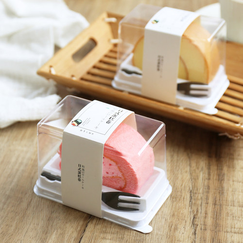 日式蛋糕卷透明切块包装盒