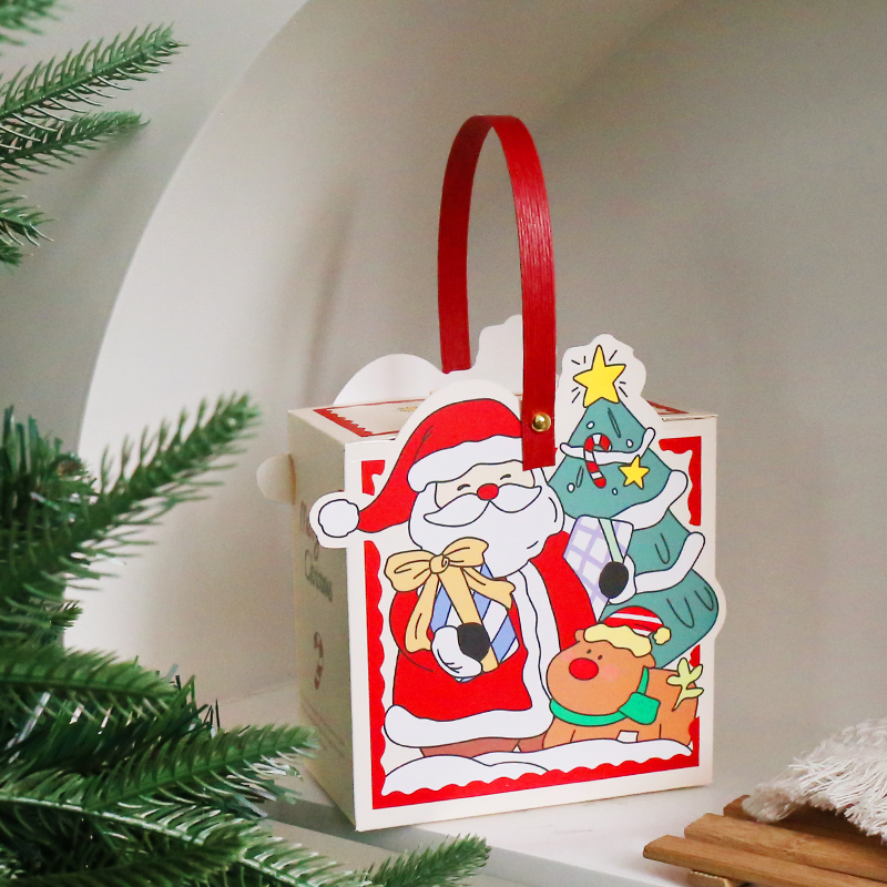 圣诞包装盒礼物饼干曲奇烘焙糖果礼盒糖霜平安夜苹果手提定制空盒