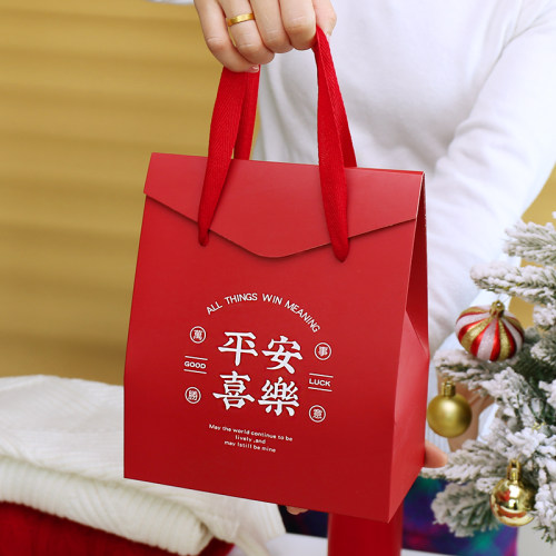 新年糖果礼品袋手提雪花酥饼干盒