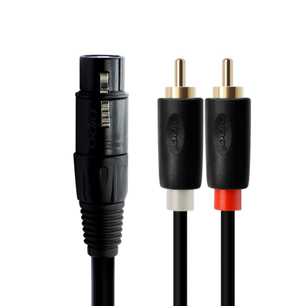 单卡侬母头转双莲花一分二音频线 2莲花转卡农母头调音台效果器线