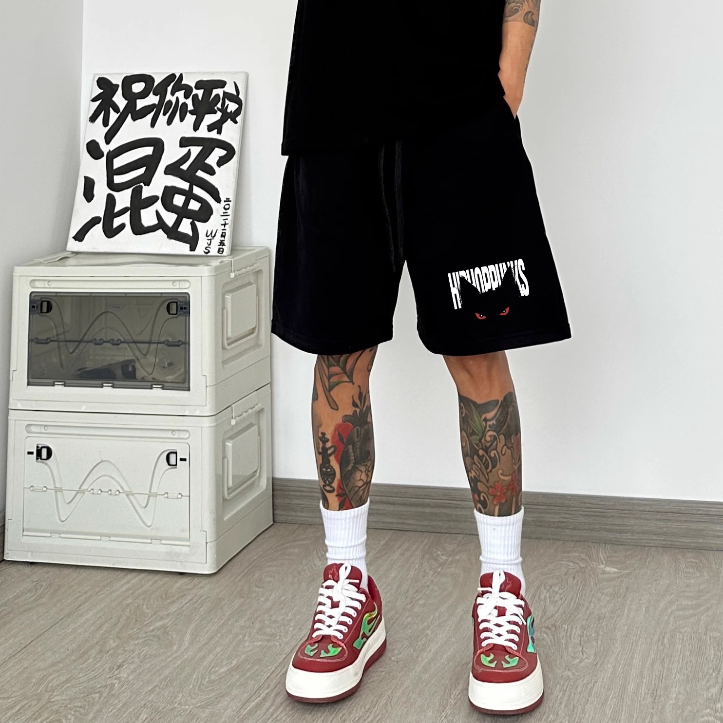美式休闲裤男生小众简约纯棉短裤