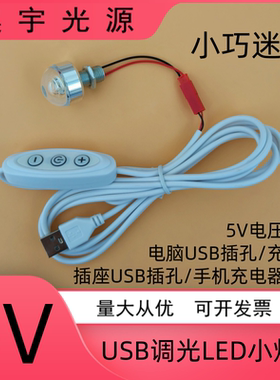 5VLED灯泡usb接口调光创意小夜灯手工DIY模型酒柜展柜迷你小射灯
