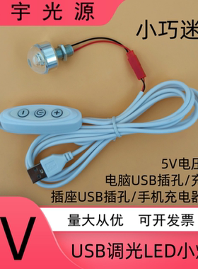 5VLED灯泡usb接口调光创意小夜灯手工DIY模型酒柜展柜迷你小射灯