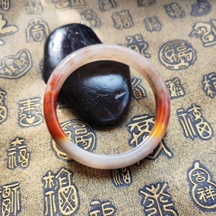 有证书60圈玉镯笑口常开新年送长辈A货纯天然玉石黄龙玉手镯15*8