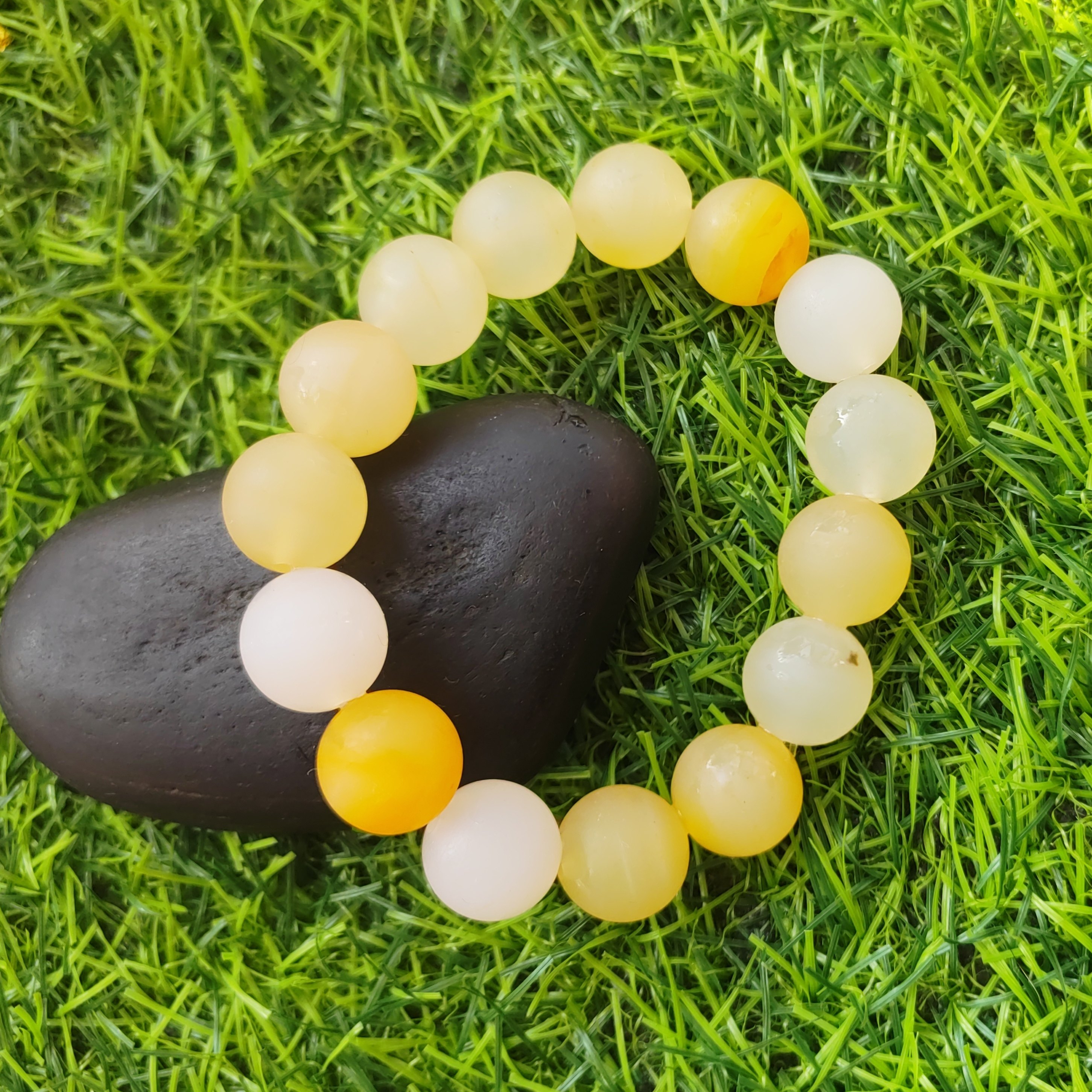 卡14送女儿福气多多玉石手钏纯天然玉石手链官方正品黄龙玉手串