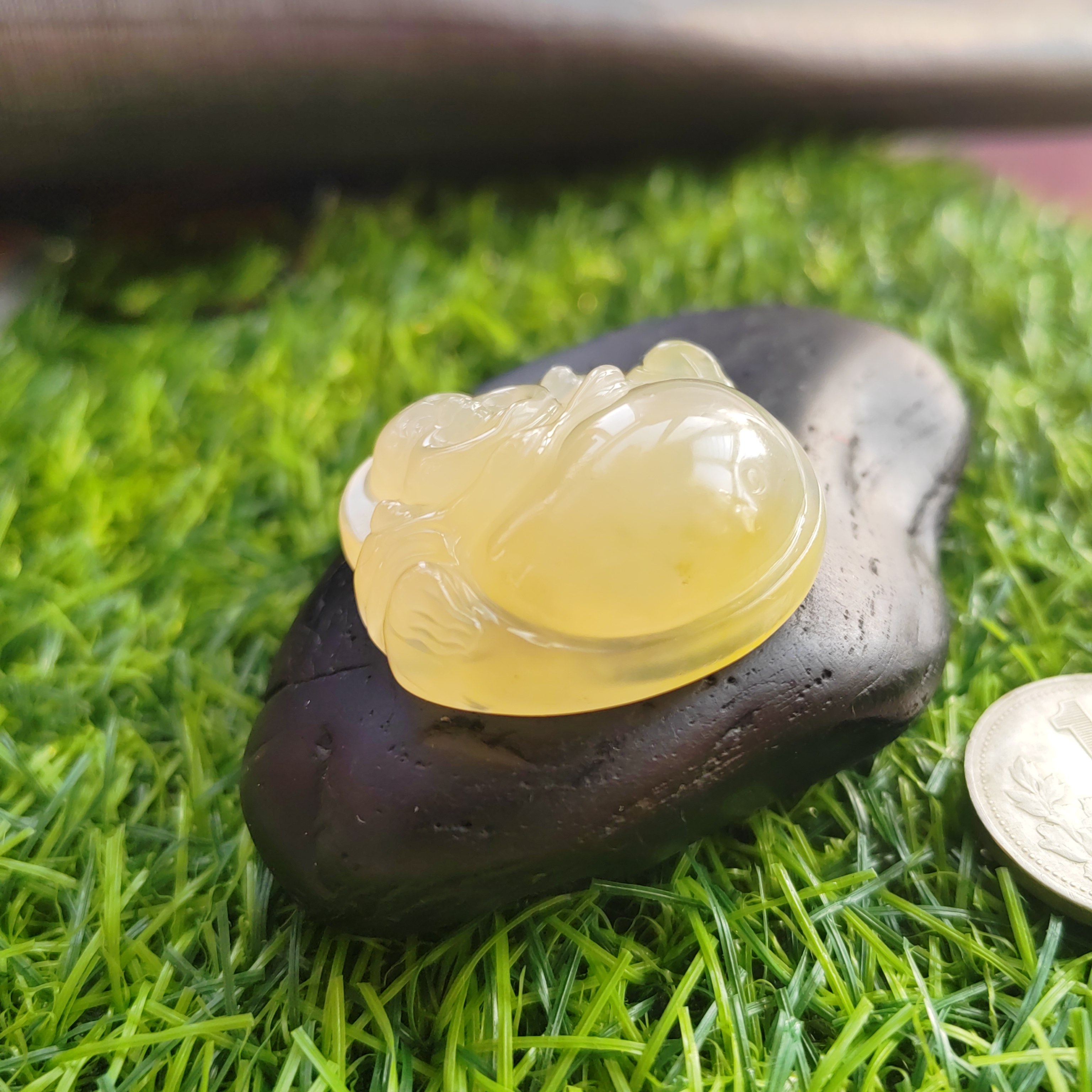 有证书白冰大肚佛厚重饱满纯天然玉石官方正品黄龙玉佛公37*40*13