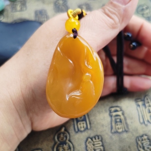 有证书佛祖保佑全黄无相佛缅黄保真保A货纯天然玉石黄龙玉43*30*5