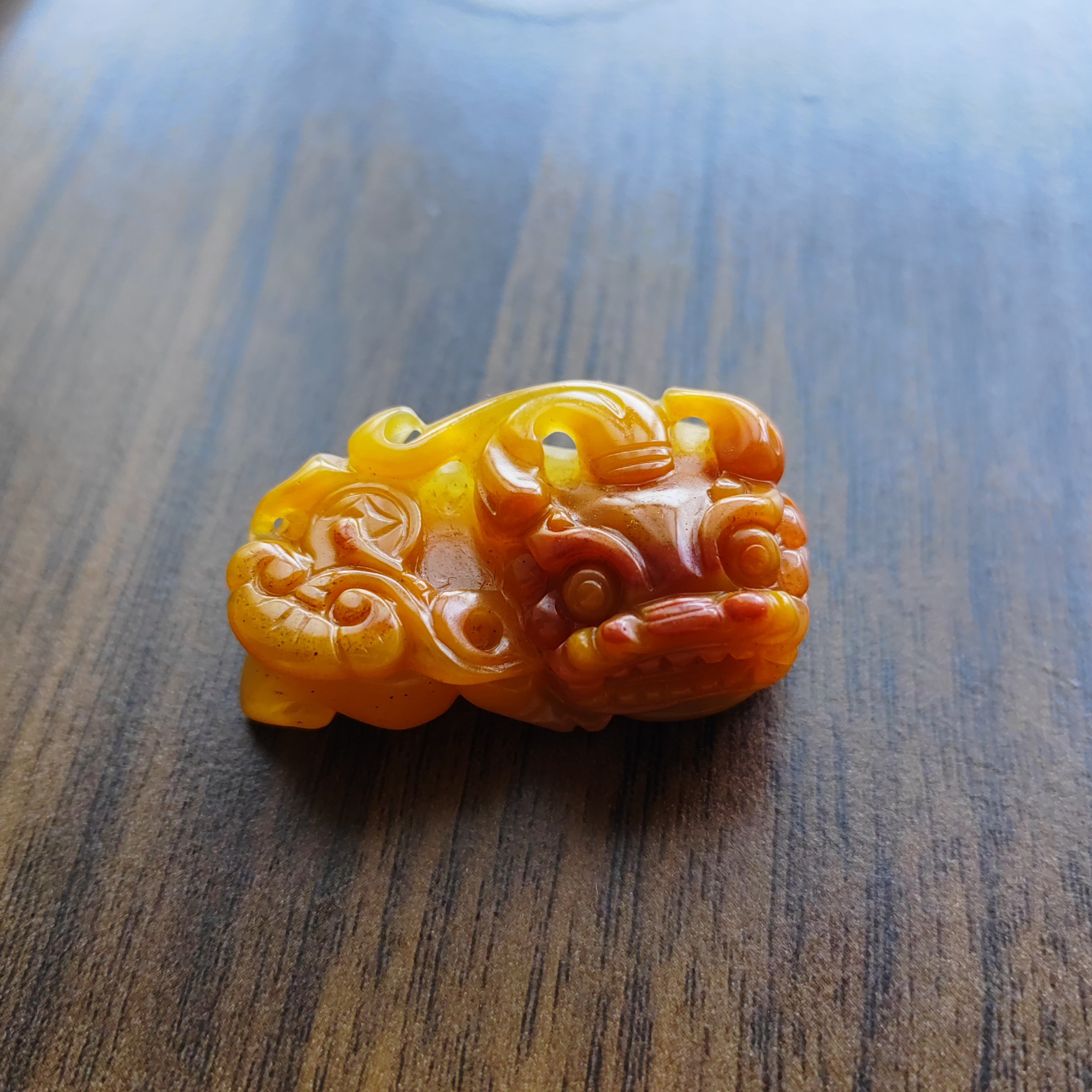 天然原矿玉石黄龙玉霸王貔貅男女颈饰