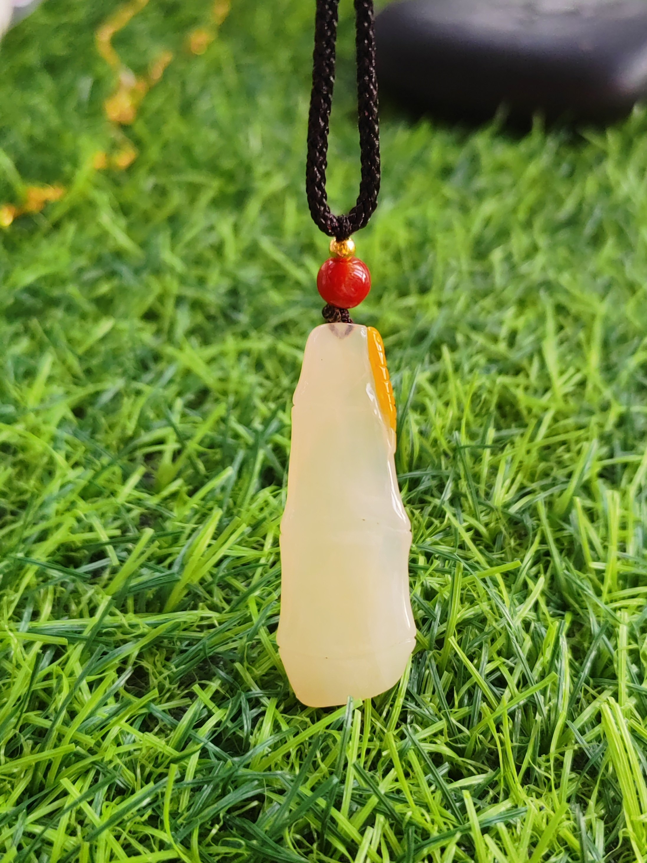 节节高升精品玉石竹节挂件俏色纯天然玉石官方正品黄龙玉43*16*7