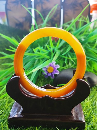 有证书拥抱幸运与财富天然玉石镯子55圈正品黄龙玉渐变黄手镯0780