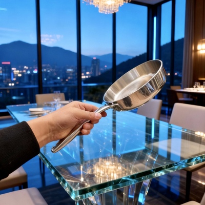 Chockmen卓德铭18/10不锈钢加厚3.5mm无涂层直边煎盘20-24-28cm