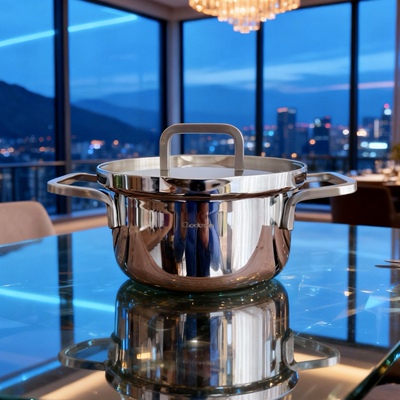 家用全钢Chockmen 18/10不锈钢微压小炖锅奶锅煮蛋辅食锅汤锅