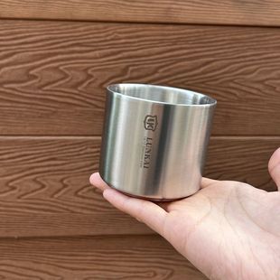 送长辈 手感厚实 18/10不锈钢茶杯白酒杯两用防烫隔热双层咖啡杯