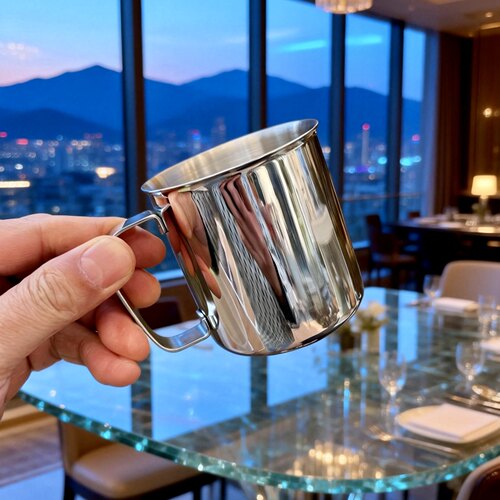 304不锈钢水杯儿童学生杯子单层带柄幼儿园口杯喝水杯刷牙泡茶杯