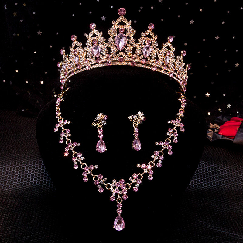 儿童高端皇冠头饰公主女童王冠小女孩生日礼物粉色发箍高级感发卡