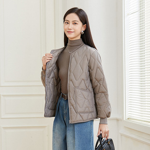 拉链保暖棉服外套女羽绒棉轻薄防寒服短款长袖螺纹收口小棉袄棉衣