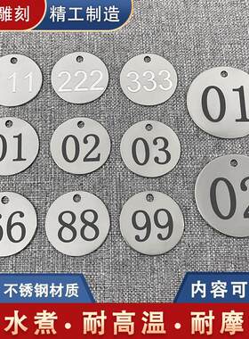 幼儿园水杯号码牌数字不锈钢编号牌记号牌金属麻辣烫夹子吊牌定制
