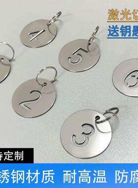 不锈钢数字号码牌麻辣烫数字牌编号定制手牌标记牌幼儿园水杯吊牌