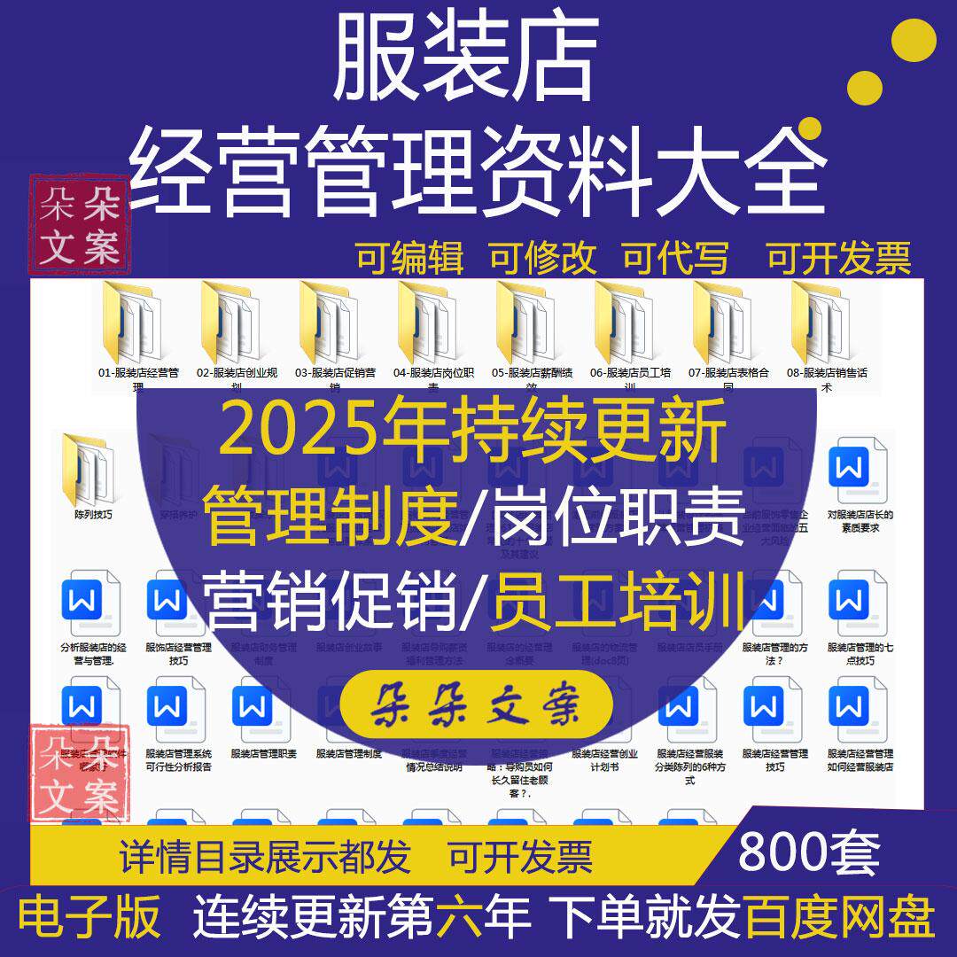 品牌服装店专卖店门店管理制度服装公司培训方案及培训员工手册