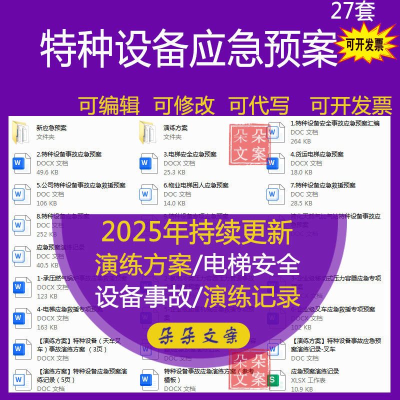 公司特种设备锅炉叉车压力管道容器起重机及设备事故应急预案汇编
