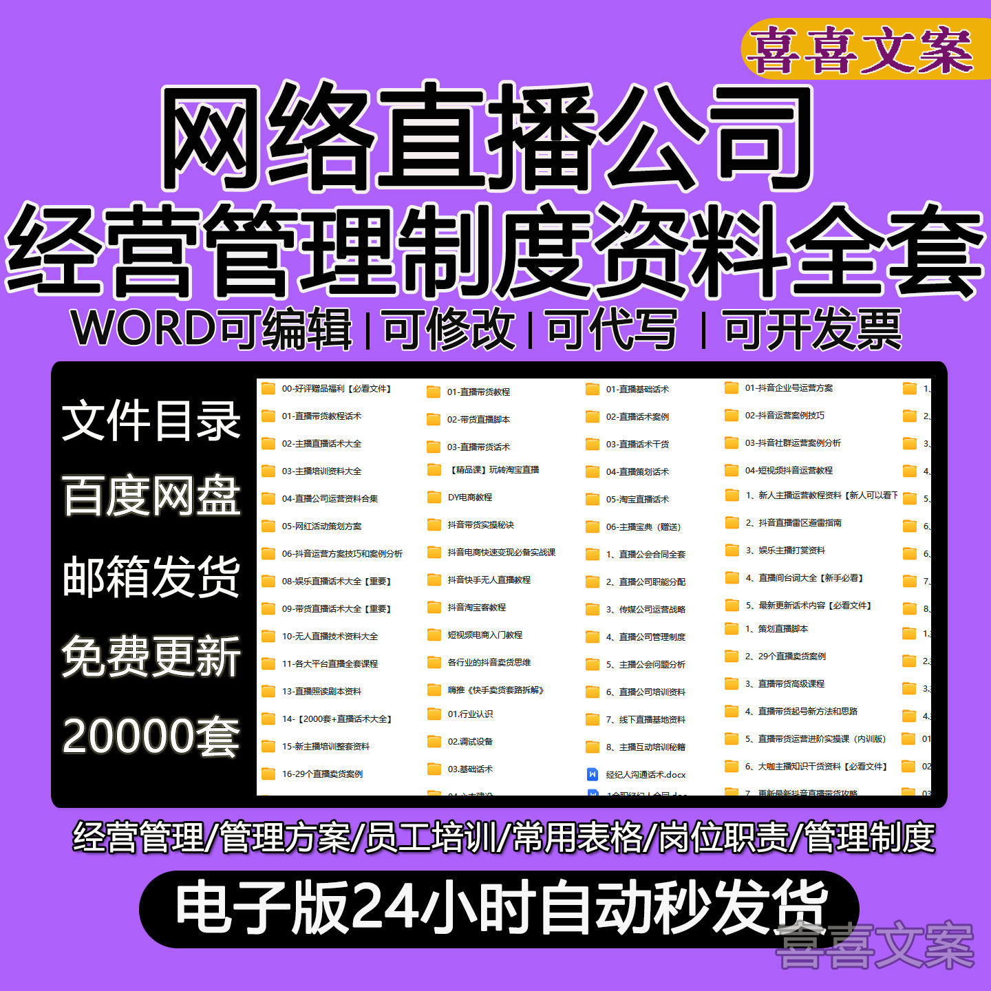 网络直播公司直播间运营者合规责任制度主播行为规范制播签约合同