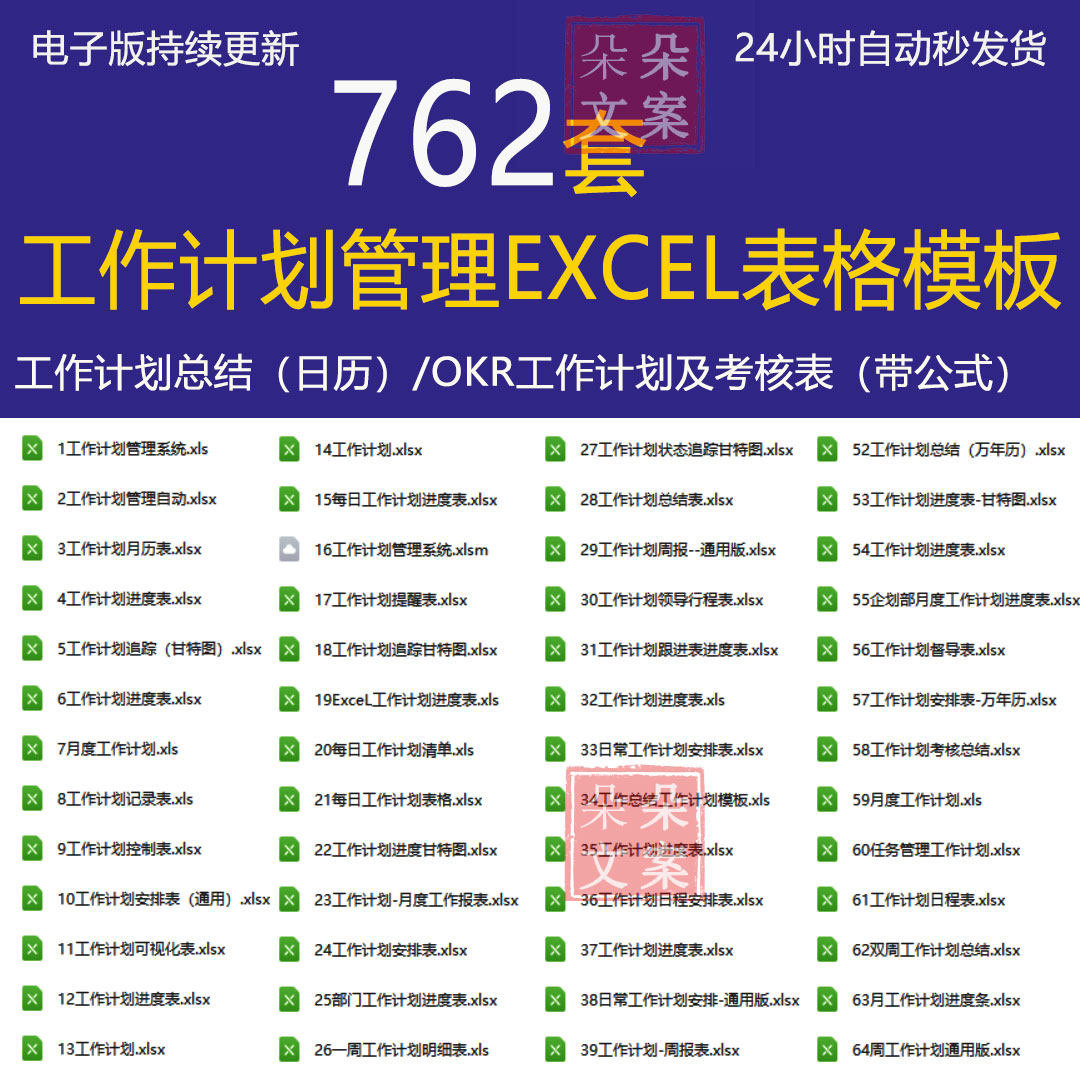 工作计划表汇报日月周报日历安排提醒时间管理excel电子表格模板