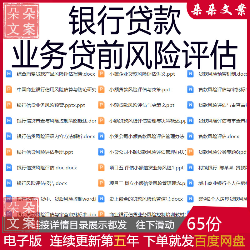 银行贷款业务贷前风险评估银行信贷风险评估手册信贷风险质量管理