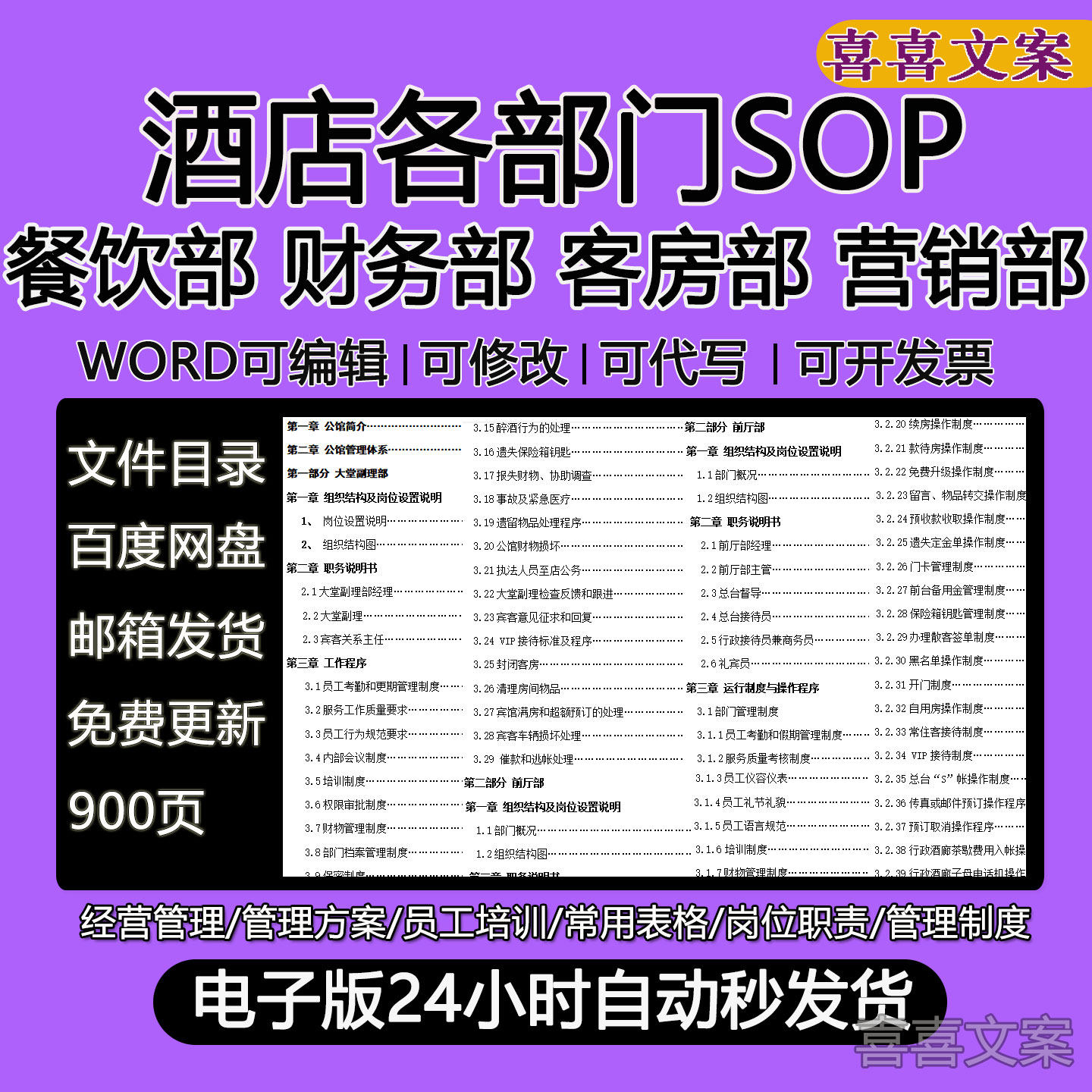 酒店餐饮财务客房营销前厅部各部门SOP礼宾部制度与程序管理制度
