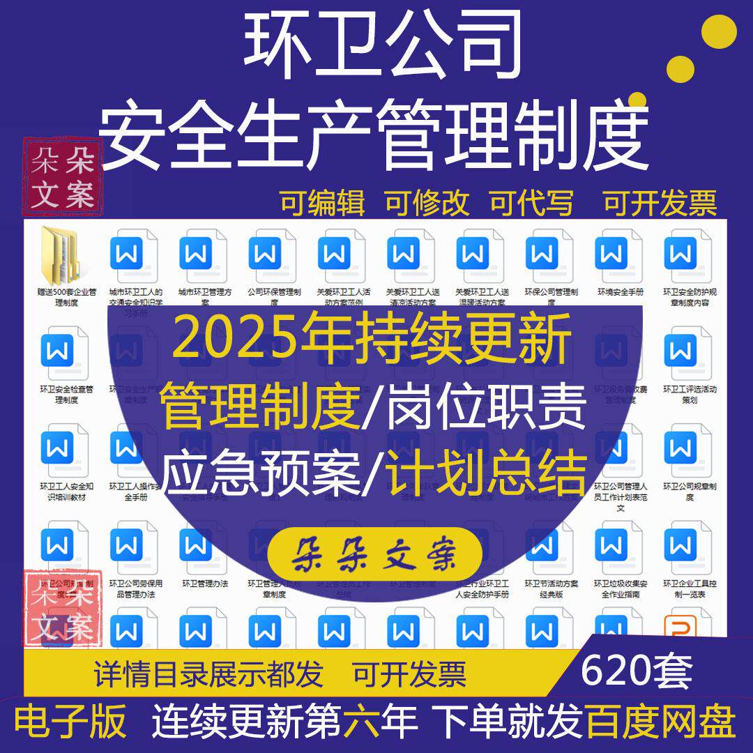 环卫公司行业培训工作计划总结表格合同薪酬绩效管理制度岗位职责