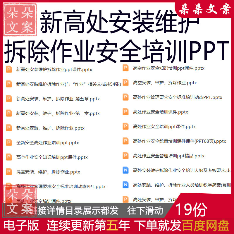 新高处安装维护拆除作业安全培训ppt基础常识现场安全管理电子版