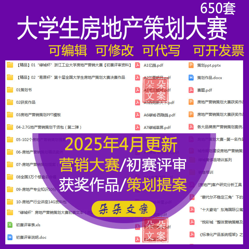 大学生房地产策划大赛方案及营销策划提案获奖作品初赛评审资料