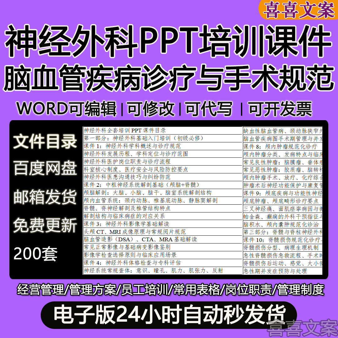 神经外科PPT培训脑血管疾病诊疗手术规范医护岗位职责诊疗流程