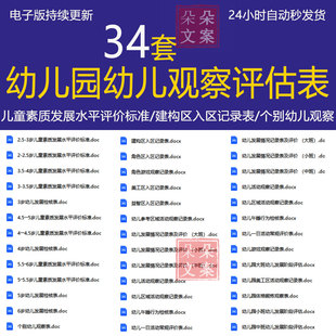 幼儿观察评估3岁儿童素质发展水平评价标准建构区角色入区记录表