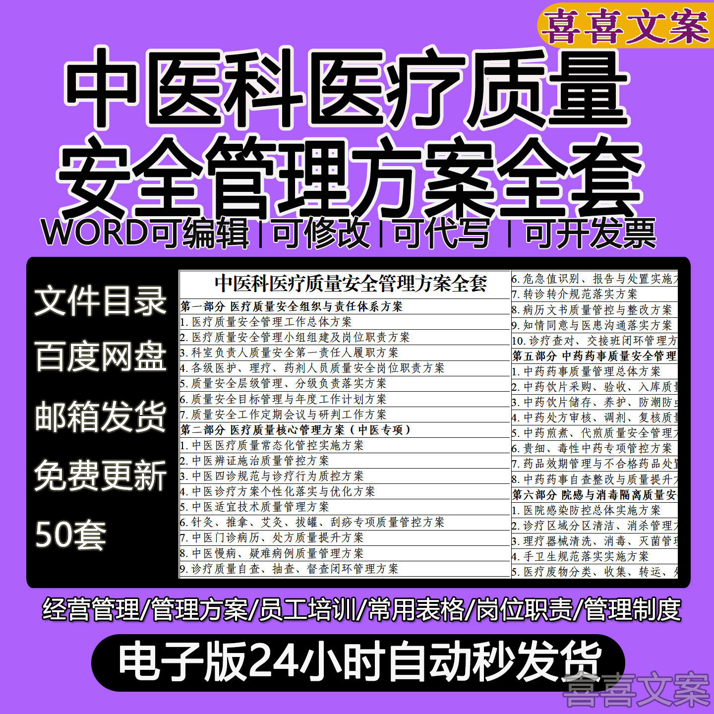 中医科医疗质量安全管理方案及医护理疗药剂人员质量安全岗位职责