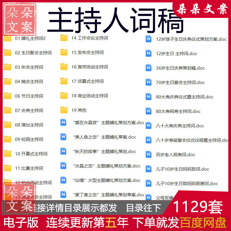 主持人词稿婚礼年晚会节日庆典演出开幕式比赛商业宣传活动主持词