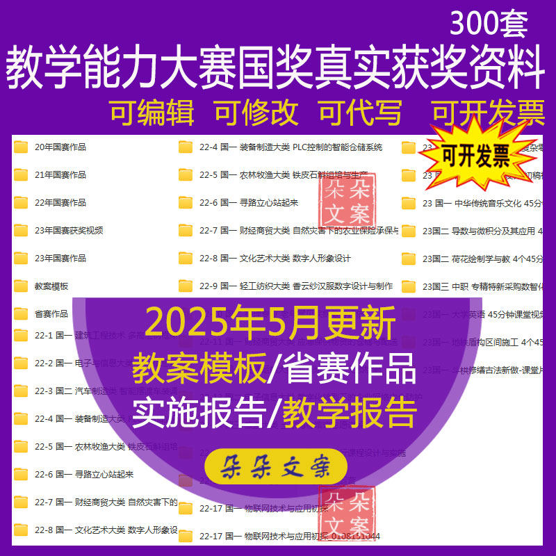 教学能力大赛国奖真实获奖资料合集省赛作品教学实施报告教案代写