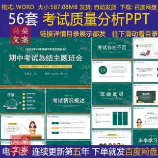 中小学教师学校期中考试成绩质量分析会PPT模板总结分析教研会ppt