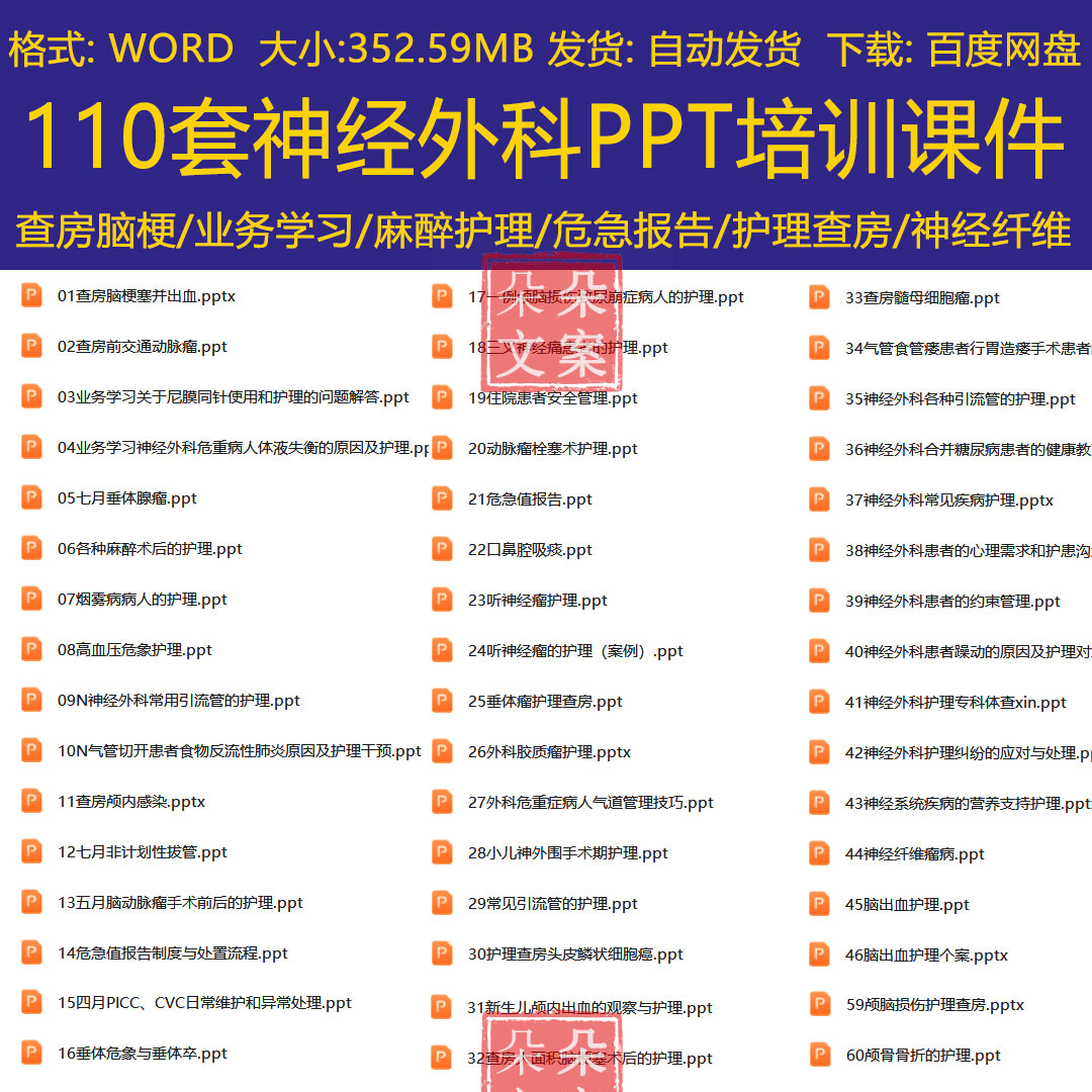 神经外科PPT培训课件各种引流管疾病护理查房脑梗塞出血业务学习 商务/设计服务 设计素材/源文件 原图主图