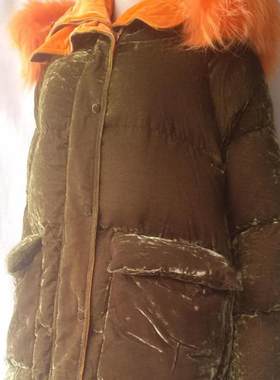 大码女装外套毛领羽绒服冬季新款白鹅绒加厚保暖时尚百搭棉衣