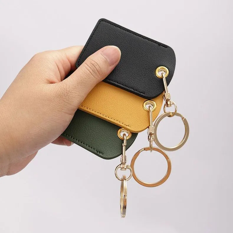 门禁卡套水滴形真皮小长方形门卡