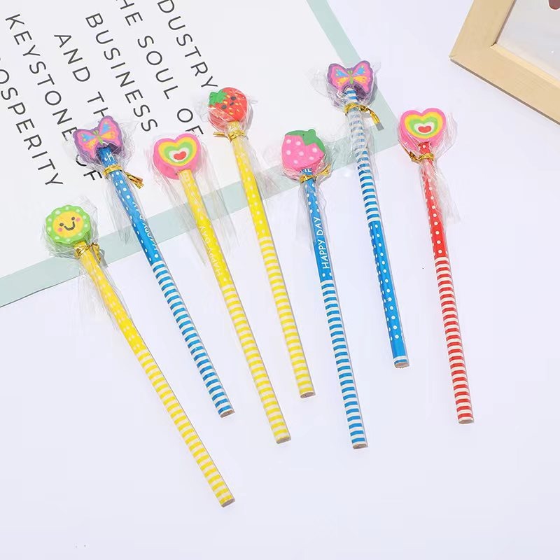 创意文具卡通动物可爱橡皮擦HB铅笔小学生幼儿园圣诞节奖品实用