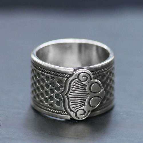 复古顶针加厚老式手工缝纫顶针箍妈妈实用礼品加宽设计送礼佳品