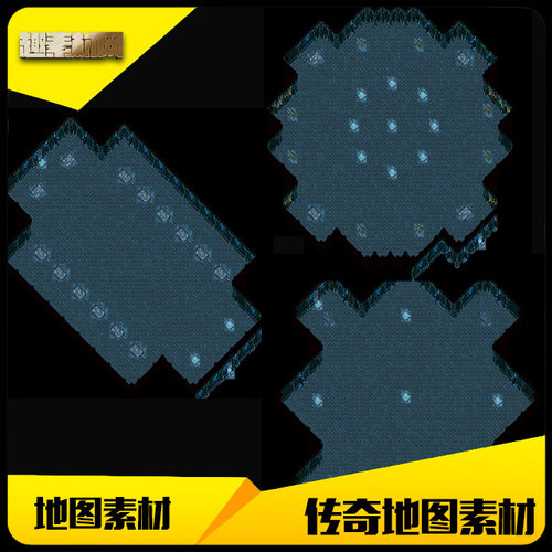 传奇地图素材高清真彩地砖冰宫之境1-3层完整封边-DT516