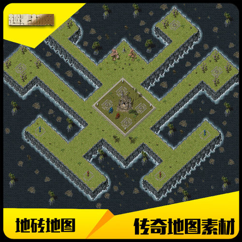 传奇地图素材游戏高清地砖送上龙海岛封边完整-DT342