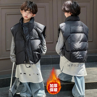 儿童加 洋气炸街男孩加厚背心秋装 巴拉巴柆男童马甲秋冬款 2025新款