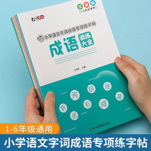 小学生人教语文通用1-3-6年级拼音学习多音字量词练字本近义词反义词重叠词字大全注音练字贴基础成语形近字量词知识点练字描红本