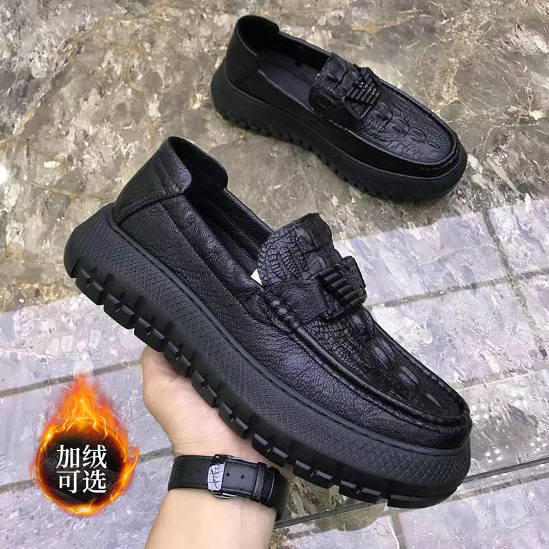 男鞋真皮豆豆鞋纯鹿皮一脚蹬透气软底男士休闲鞋韩版百搭套脚厚底,流行男鞋,乐福鞋（豆豆鞋）,淘宝优惠券,粉丝福利购,淘宝优惠卷