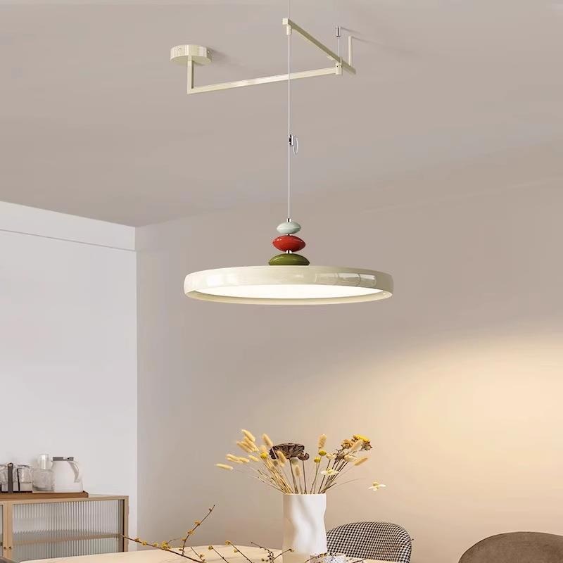 全光谱飞碟餐厅灯吊灯高级感现代简约吧台侘寂奶油风中古中山灯具