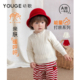 新款 YOUGE幼歌 婴幼儿秋季 柔软舒适花边小立领上衣亲肤打底毛衣潮
